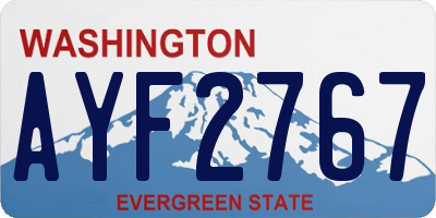 WA license plate AYF2767