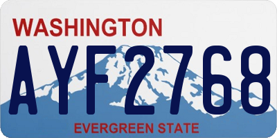 WA license plate AYF2768
