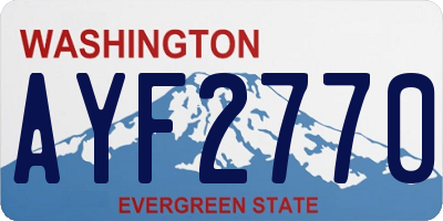 WA license plate AYF2770