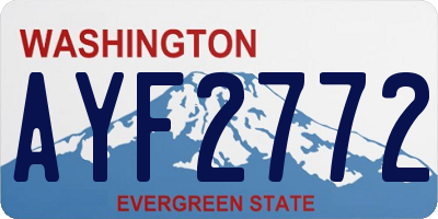 WA license plate AYF2772
