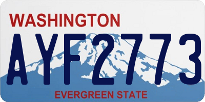 WA license plate AYF2773
