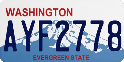 WA license plate AYF2778