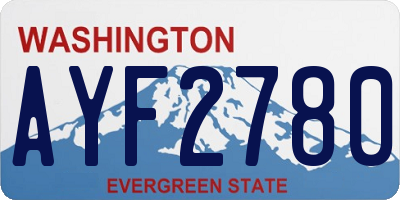 WA license plate AYF2780