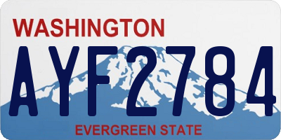 WA license plate AYF2784