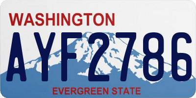 WA license plate AYF2786