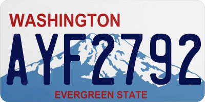 WA license plate AYF2792