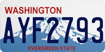 WA license plate AYF2793