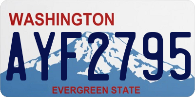 WA license plate AYF2795