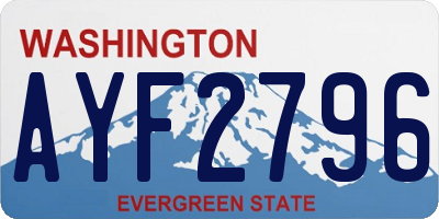 WA license plate AYF2796