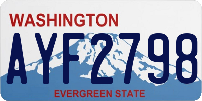 WA license plate AYF2798