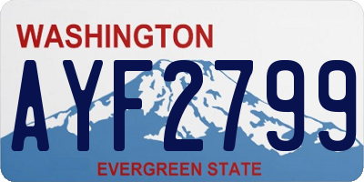 WA license plate AYF2799