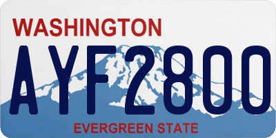 WA license plate AYF2800