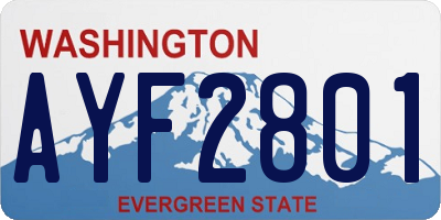 WA license plate AYF2801