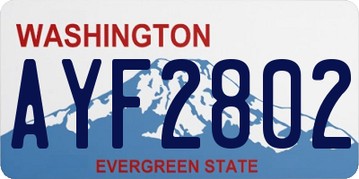 WA license plate AYF2802