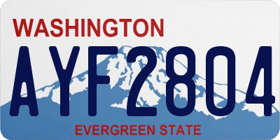 WA license plate AYF2804