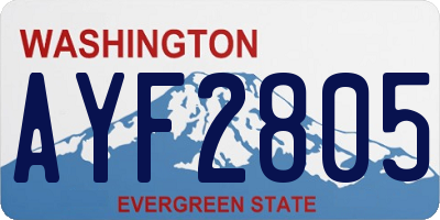 WA license plate AYF2805
