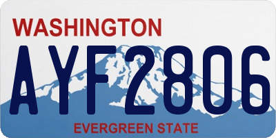 WA license plate AYF2806