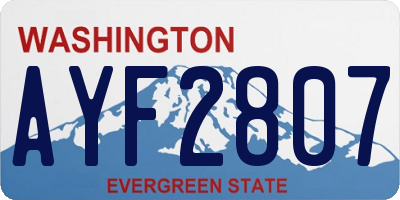 WA license plate AYF2807