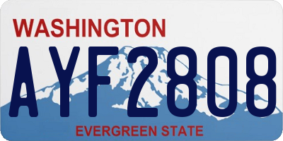 WA license plate AYF2808