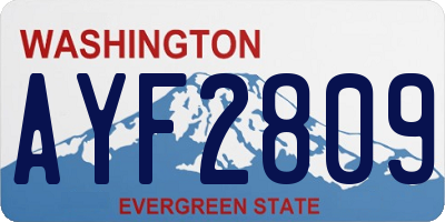 WA license plate AYF2809