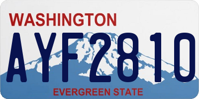 WA license plate AYF2810