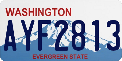 WA license plate AYF2813