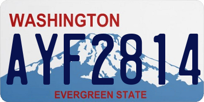 WA license plate AYF2814