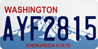 WA license plate AYF2815