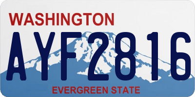 WA license plate AYF2816