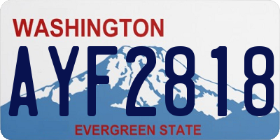 WA license plate AYF2818