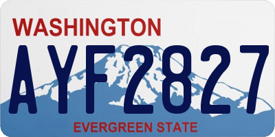 WA license plate AYF2827