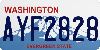 WA license plate AYF2828