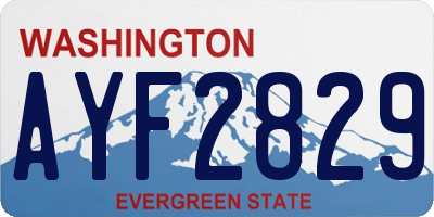 WA license plate AYF2829