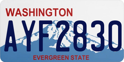 WA license plate AYF2830