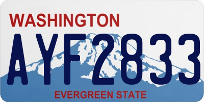 WA license plate AYF2833