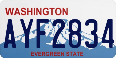 WA license plate AYF2834