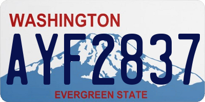 WA license plate AYF2837