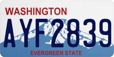 WA license plate AYF2839