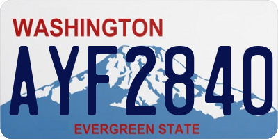 WA license plate AYF2840