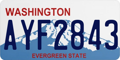 WA license plate AYF2843