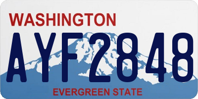 WA license plate AYF2848
