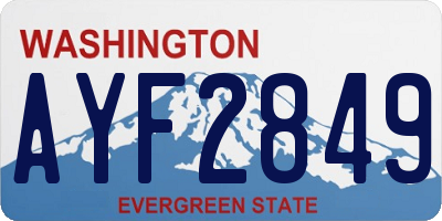 WA license plate AYF2849