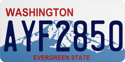 WA license plate AYF2850