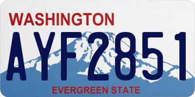 WA license plate AYF2851