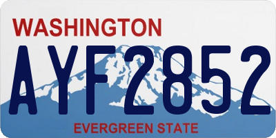 WA license plate AYF2852