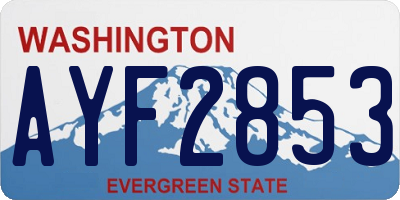 WA license plate AYF2853