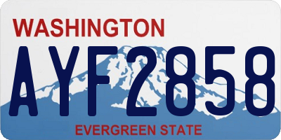 WA license plate AYF2858