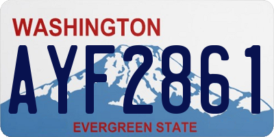 WA license plate AYF2861