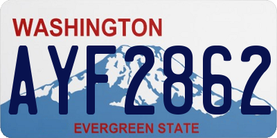 WA license plate AYF2862