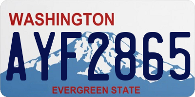 WA license plate AYF2865